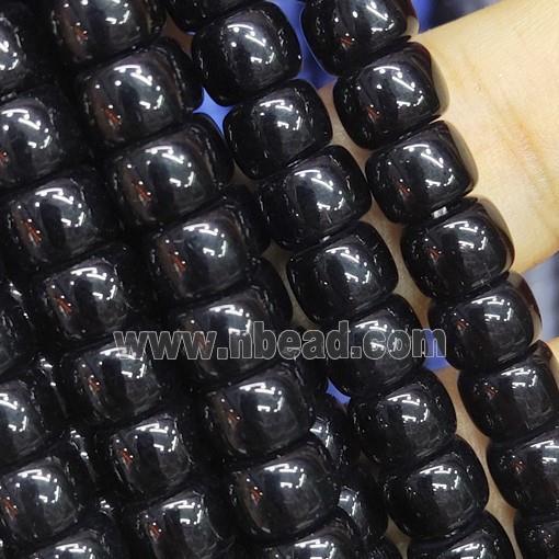 black Jadeite Glass beads, barrel