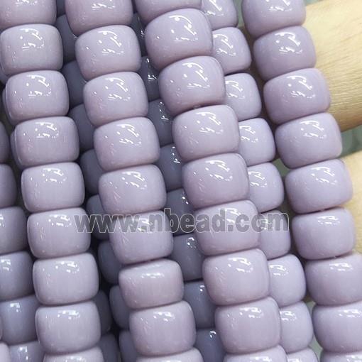lavender Jadeite Glass beads, barrel