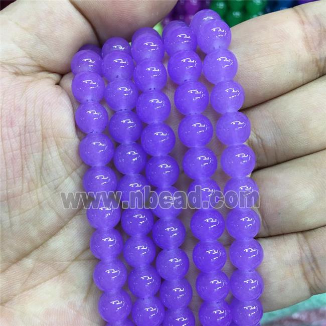round lavender Jadeite Glass beads