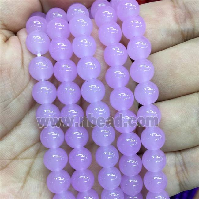 round Jadeite Glass beads, lt.lavender