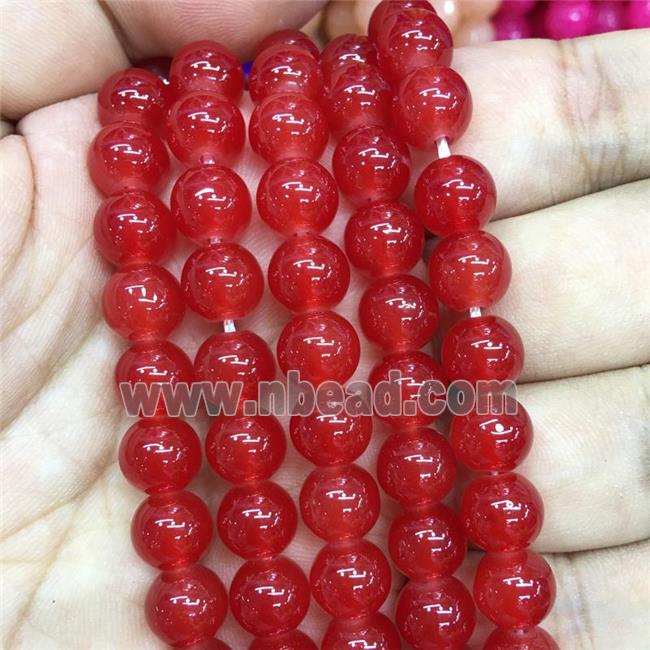 round red Jadeite Glass beads