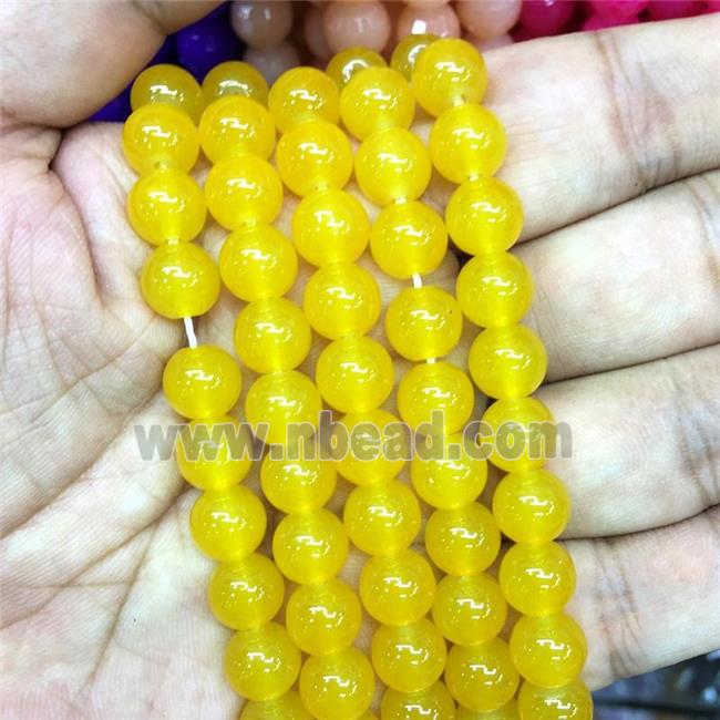 round golden Jadeite Glass beads