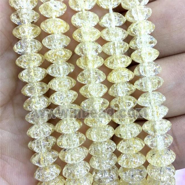 lt.gold Crackle Crystal Glass bicone beads