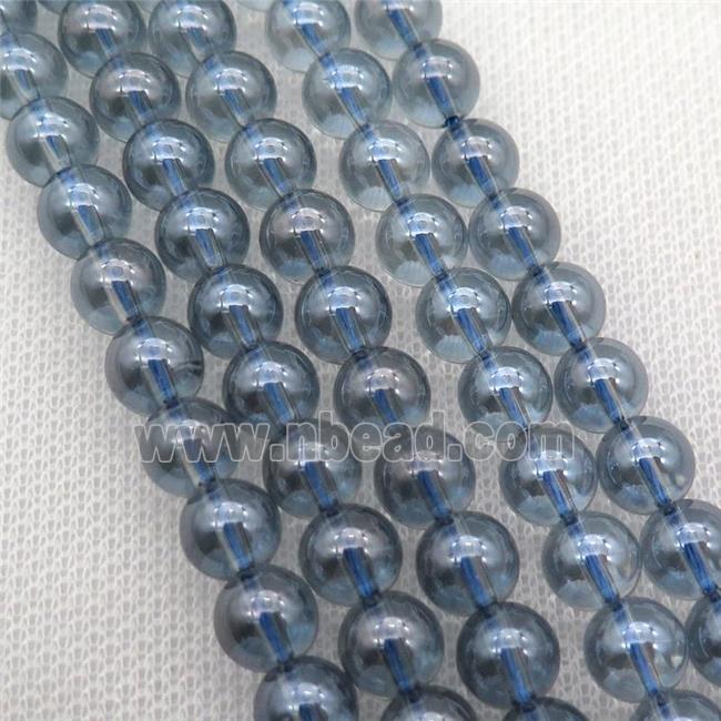 round grayblue Crystal Glass Beads