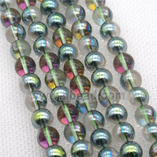 round Crystal Glass Beads, half green