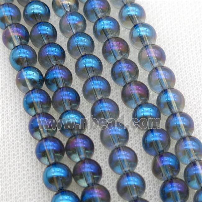 round Crystal Glass Beads, gray blue