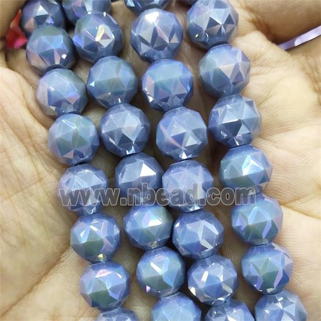 Jadeite Glass Beads, faceted round
