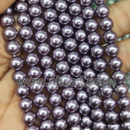 darkgray Pearlized Glass Beads, round