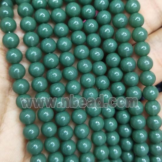 green fire Lacquered Glass Beads, round
