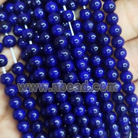 royalBlue Lacquered Glass Beads, round