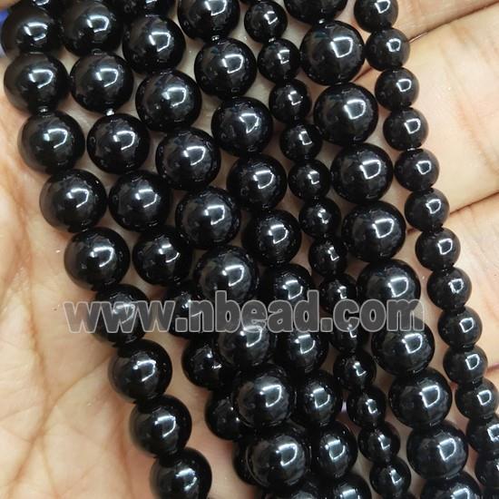 black fire Lacquered Glass Beads, round
