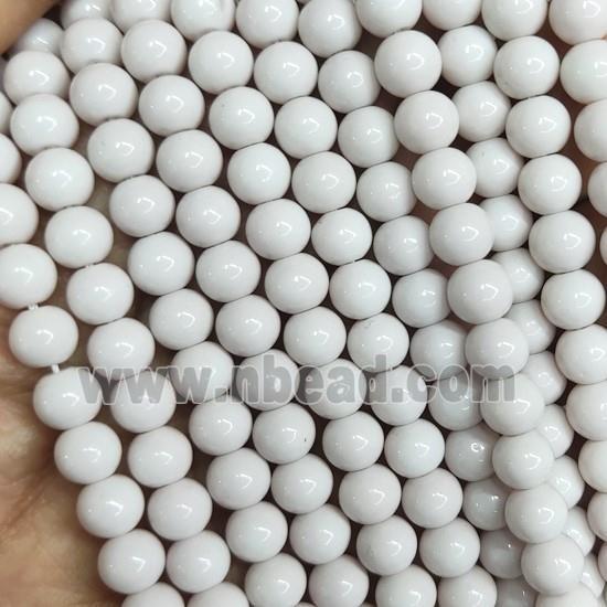 white fire Lacquered Glass Beads, round
