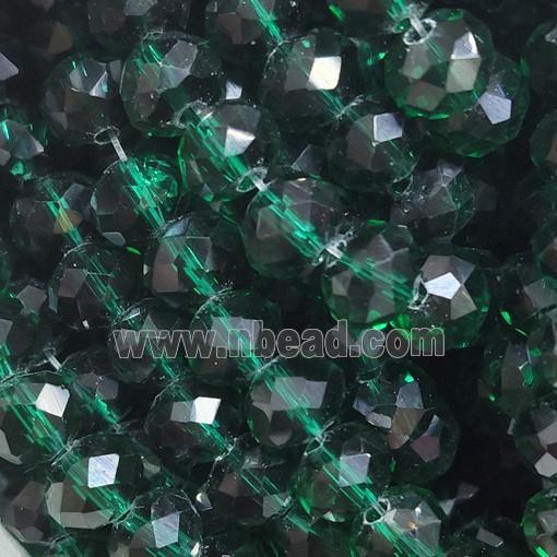 Peacockgreen Chinese Crystal Glass Beads Faceted Rondelle
