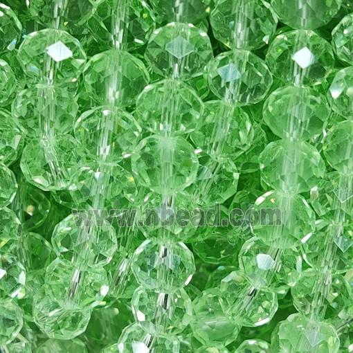 Green Chinese Crystal Glass Beads Faceted Rondelle