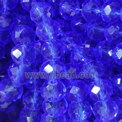 Royalblue Chinese Crystal Glass Beads Faceted Rondelle