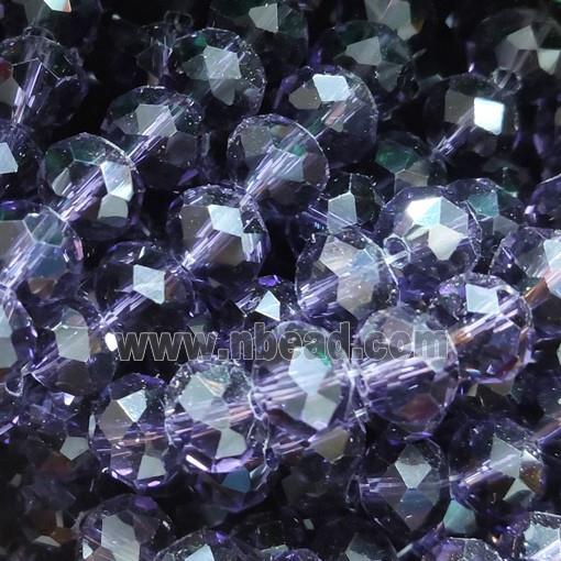 Lavender Chinese Crystal Glass Beads Faceted Rondelle