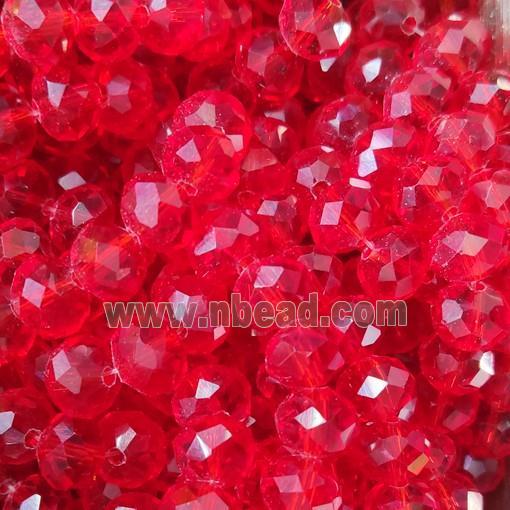 Red Chinese Crystal Glass Beads Faceted Rondelle