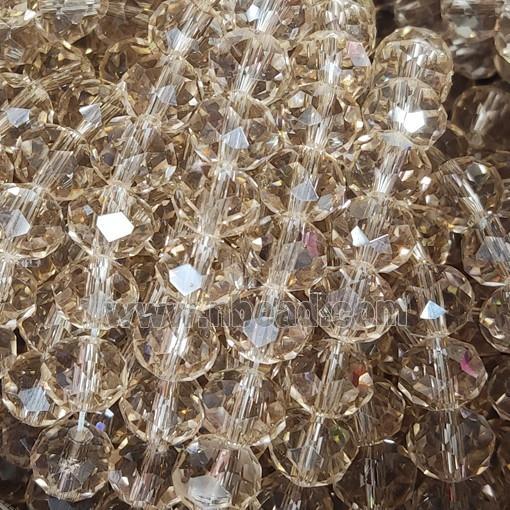 Champagne Chinese Crystal Glass Beads Faceted Rondelle