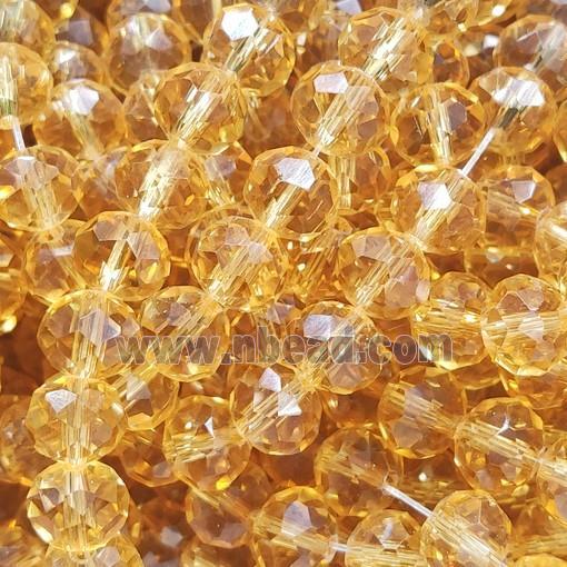 Gold Champagne Chinese Crystal Glass Beads Faceted Rondelle