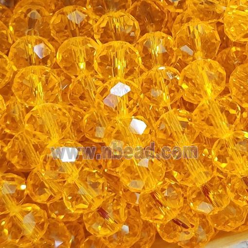 Gold Chinese Crystal Glass Beads Faceted Rondelle