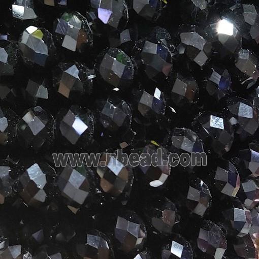 Black Chinese Crystal Glass Beads Faceted Rondelle