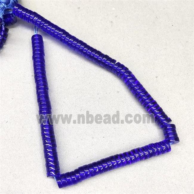 LapisBlue Crystal Glass Heishi Spacer Beads