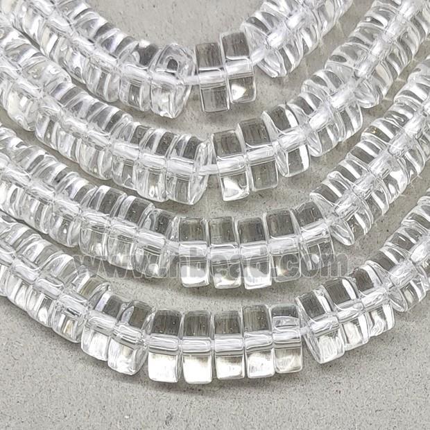 Clear Crystal Glass Heishi Spacer Beads