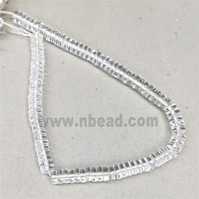 Clear Crystal Glass Heishi Spacer Beads