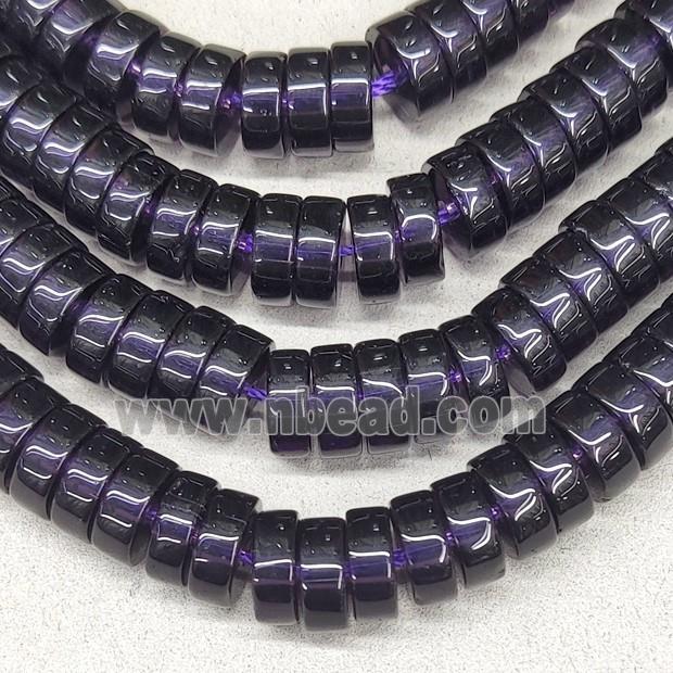DarkPurple Crystal Glass Heishi Spacer Beads