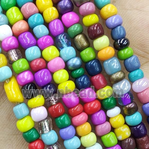 Mixed Color Lampwork Glass Rondelle Beads Tiny