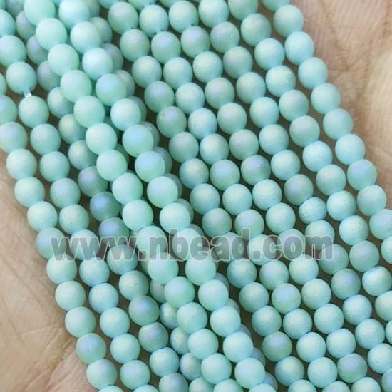 Green Glass Seed Beads Round Matte