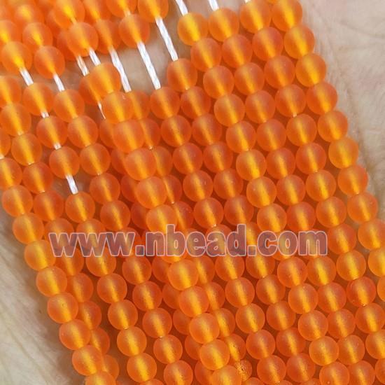 Orange Glass Seed Beads Round Matte