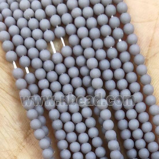 Gray Glass Seed Beads Round Matte
