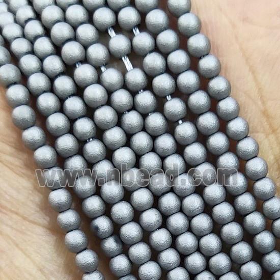 Silver Glass Seed Beads Round Matte