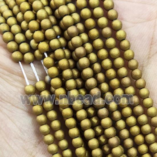 Golden Glass Seed Beads Round Matte
