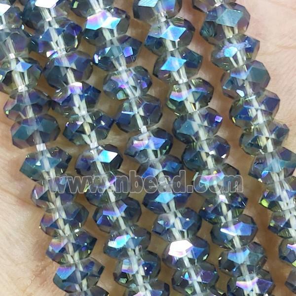 BlueRainbow Crystal Glass Beads Faceted Rondelle