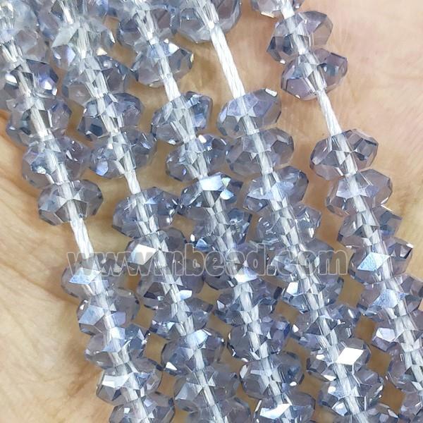 BlueGray Crystal Glass Beads Faceted Rondelle