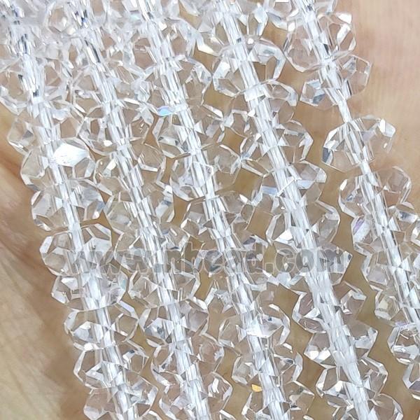 Clear Crystal Glass Beads Faceted Rondelle