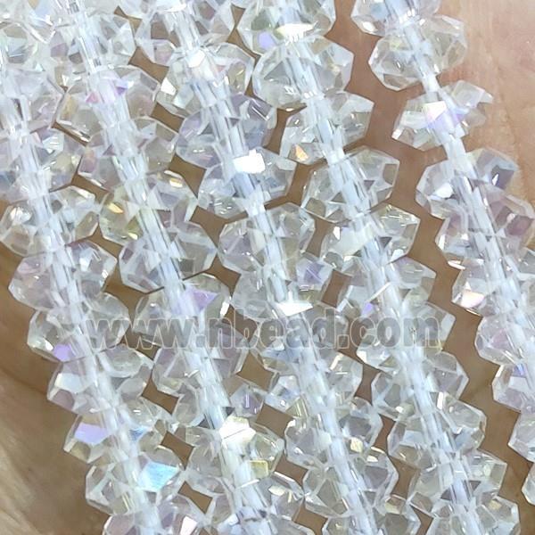 Clear Crystal Glass Beads Faceted Rondelle AB-Color