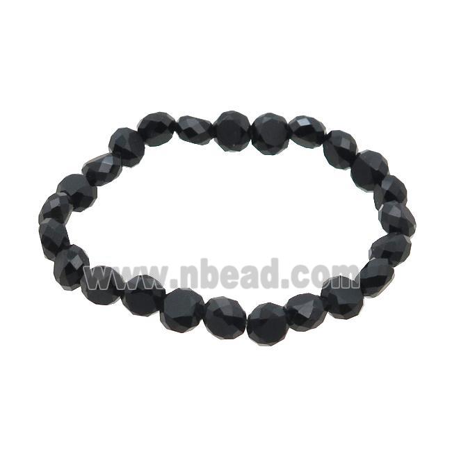 Black Crystal Glass Bracelet Stretchy