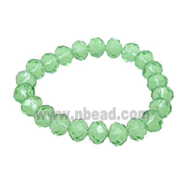 Green Crystal Glass Bracelet Stretchy