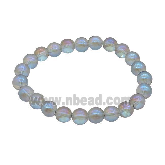 Grayblue Crystal Glass Bracelet Stretchy