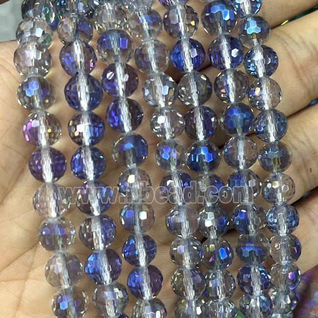 Crystal Glass Beads Faceted Round Blue