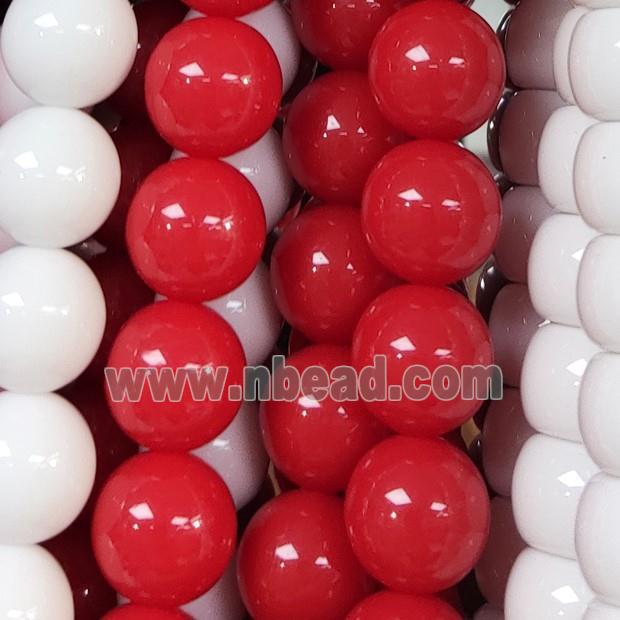 Red Resin Beads Smooth Round
