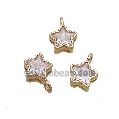 Copper Star Pendant Pave Crystal Glass Gold Plated