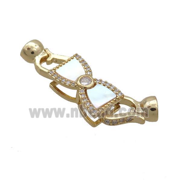 Copper Clasp Pave Shell Zircon Gold Plated
