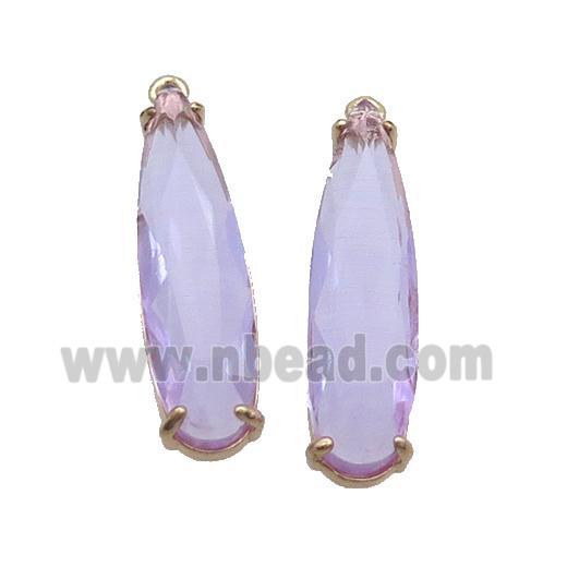 Purple Crystal Glass Teardrop Pendant