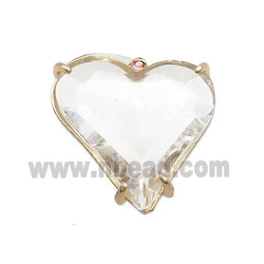 Clear Crystal Glass Heart Pendant
