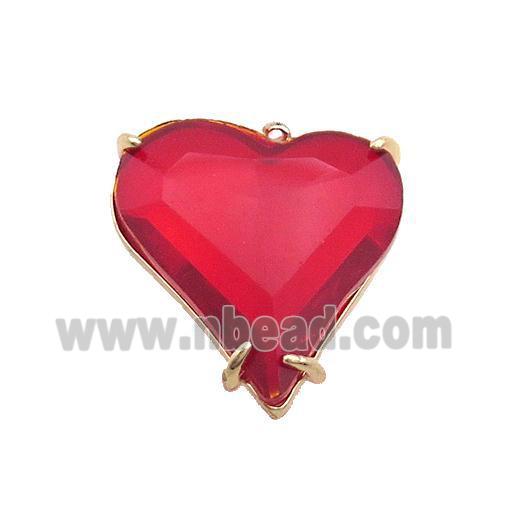 Red Crystal Glass Heart Pendant