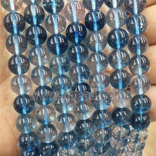 Blue Crystal Glass Beads Smooth Round